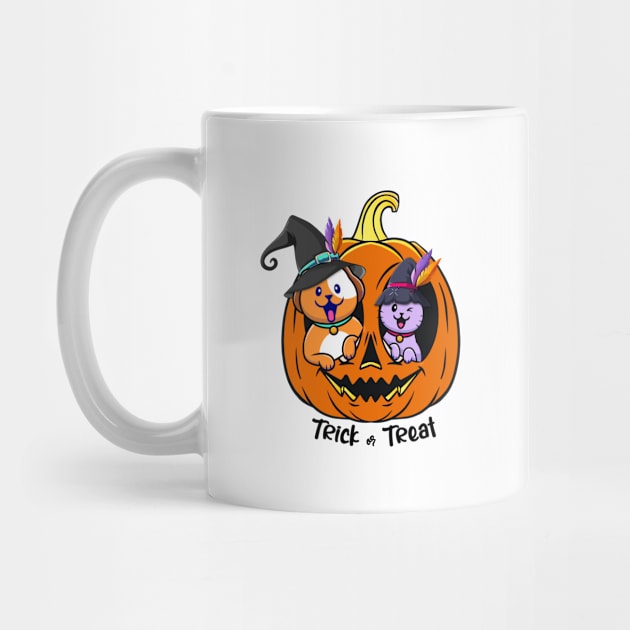 Pumpkin Halloween cat dog funny sticker by Qprinty